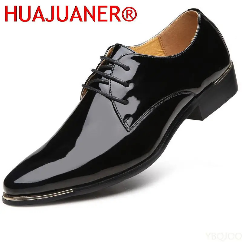 2025 ly Mens Quality Patent Leather Shoes White Wedding Shoes Size 3848 Black Leather Soft Man Dress Shoes 251021