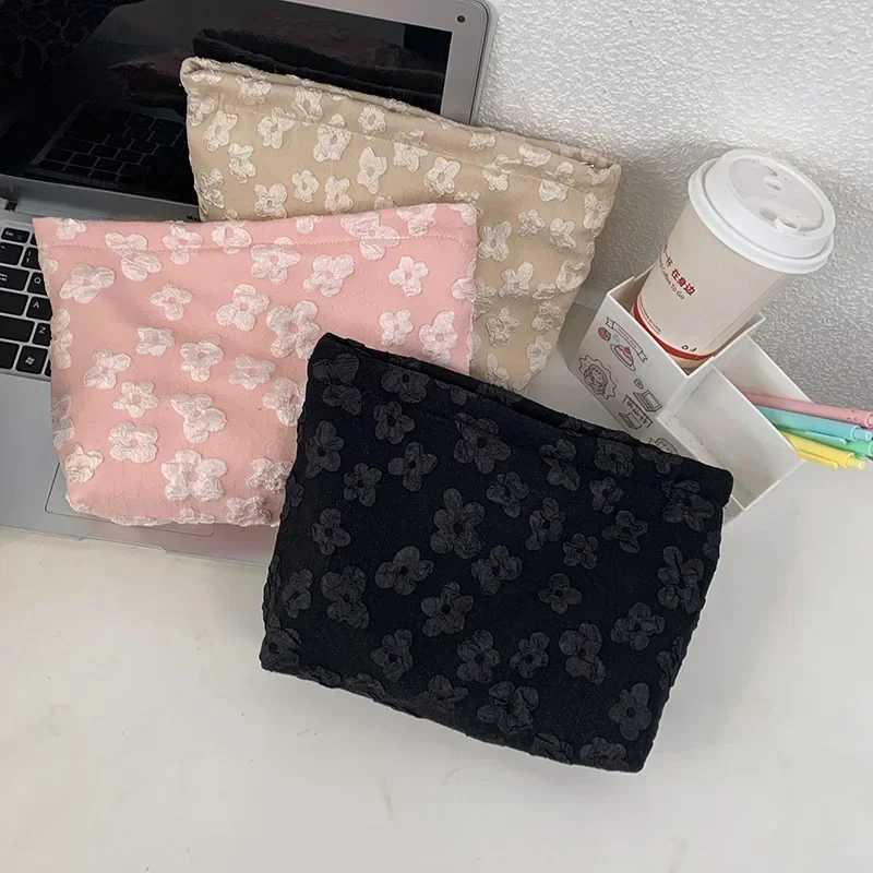 Pink Floral Small Travel Cosmetic Bag Female Clutch Wash Bags Fashion Women Make Up Storage Toiletry Bags NeceserW251021