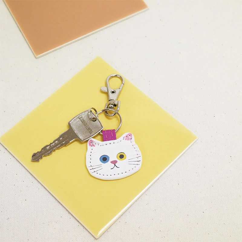 Cute Cartoon Creative Leather Cat Keychain Pendant Fashion Kawaii Kitten Bag Keyring Backpack Decoration Accessories Gifts W251021
