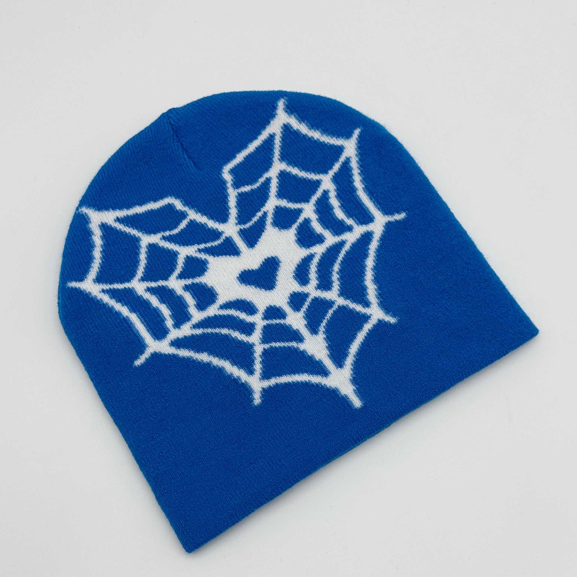 Hard Work Heart Spider Web Jacquard Hat Adult Fashion Trendy Knitted Hat Autumn Winter Warm Hip Hop Street Headwear H251020