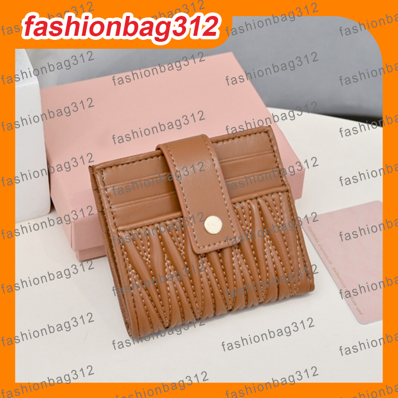 Women's Fashion Pleated Card Holder Wallet Multiple Colors Genuine Leather Women's Pleated Cardholder Wallet Chic Design Multiple Colors for