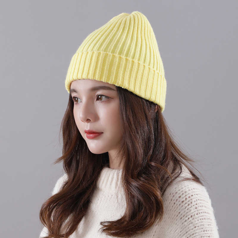 Autumn and Winter Fashionable Wool Cap Sweet and Lovely Warm Knitting Cap Womens Pullover Cap H251020