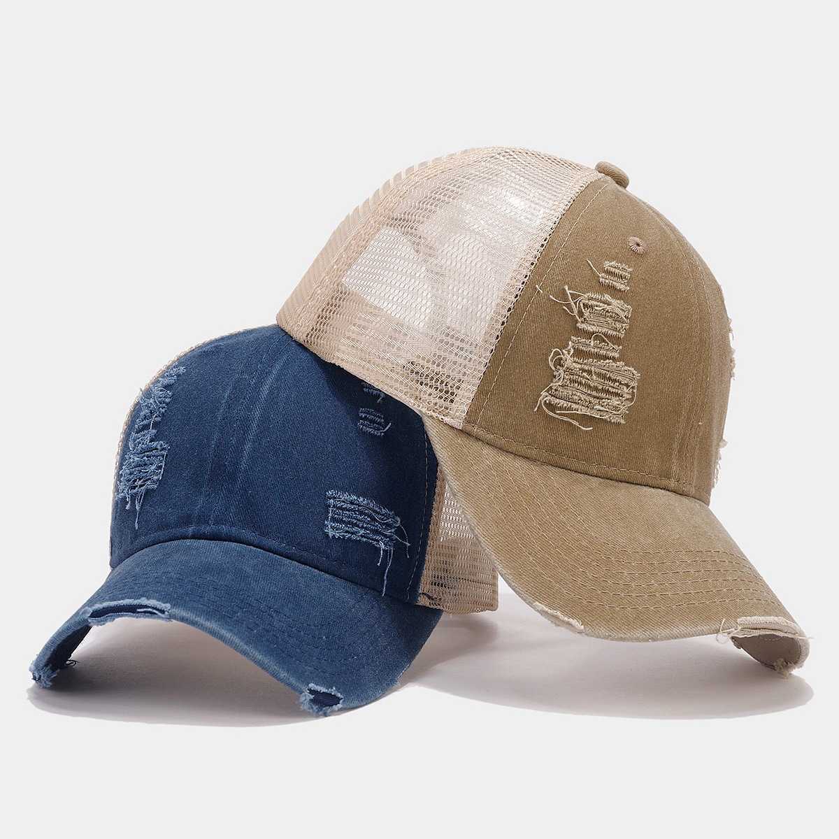 Summer Fashion Outdoor Golf Sports Baseball Cap Distressed Fashion Breathable Versatile Duckbill Cap Couple Cap H251020