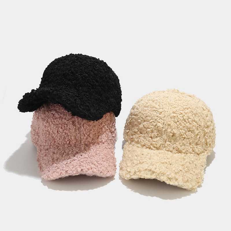 Lamb Hair Duckbill Hat Trendy Women Outdoor Thickened Baseball Cap Men Winter Warm Hat Slimming H251020
