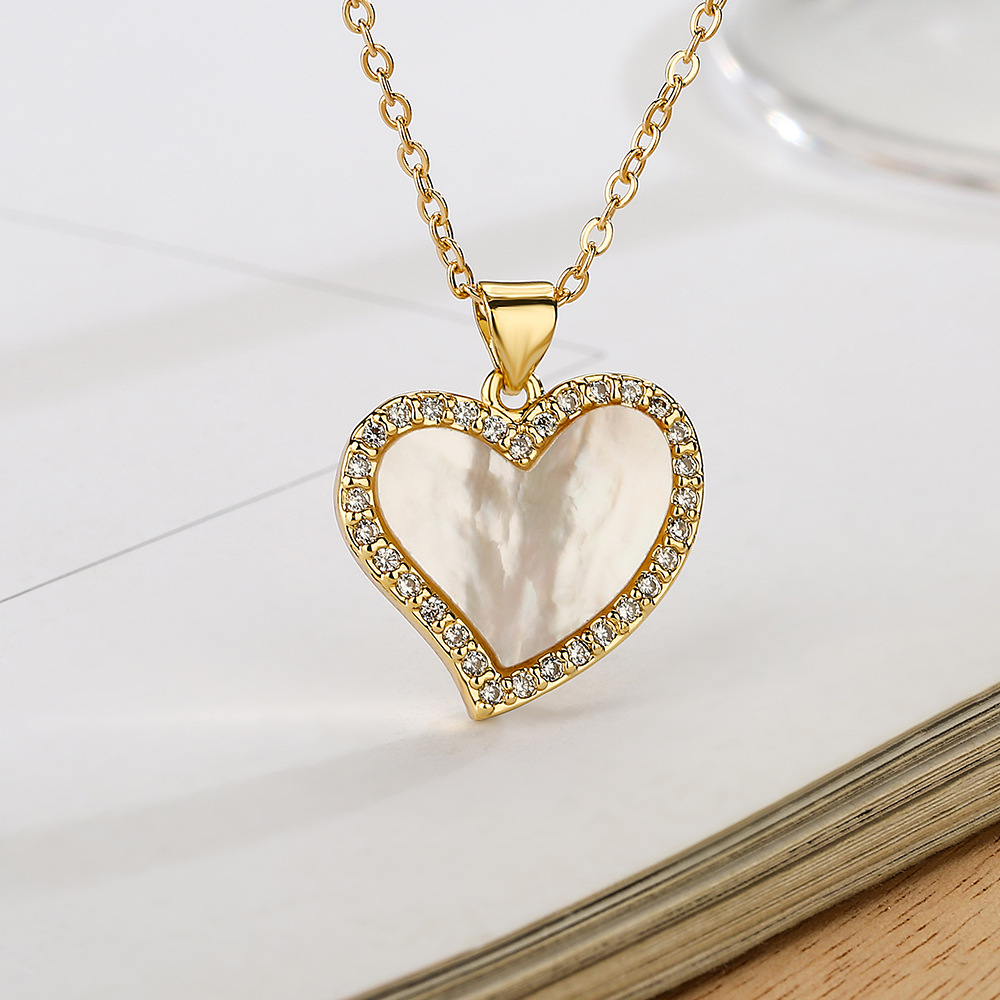 Designer earrings 18K gold-plated zircon shell love butterfly pendant necklace for women's minimalist temperament Women's earrings S925 ster