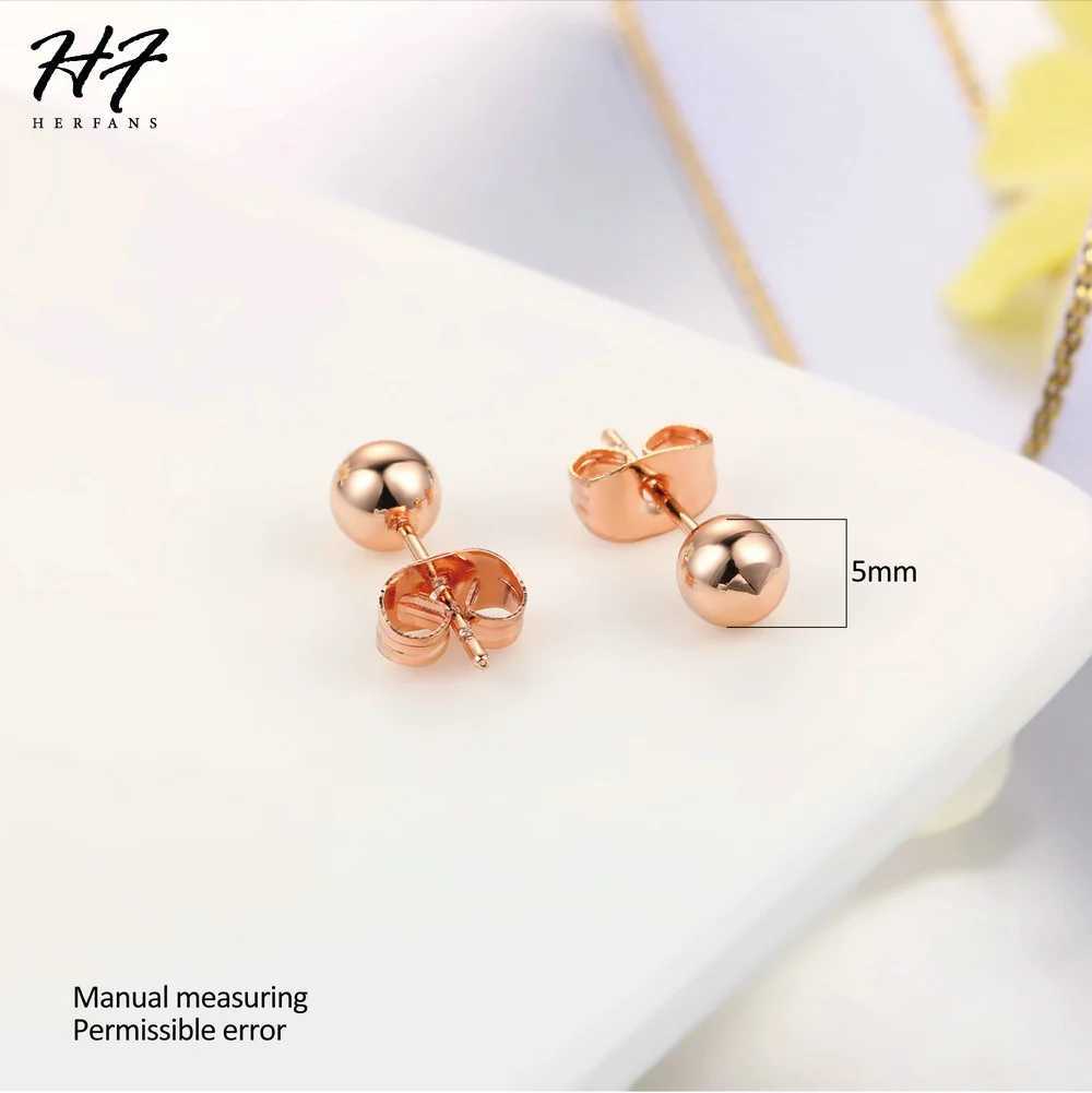 Simple Little Bean Shaped Stud Earring For Women Rose White Gold Color Metal Fashion Jewelry Gift For Girls Daily Party E445 J251021