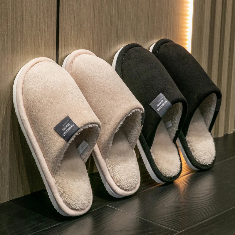 Winter Warm Slippers Men House Non Slip Soft Shoes Comfortable Flat Heel Home Indoor Bedroom Plush Slippers Bedroom Female shoes 251021