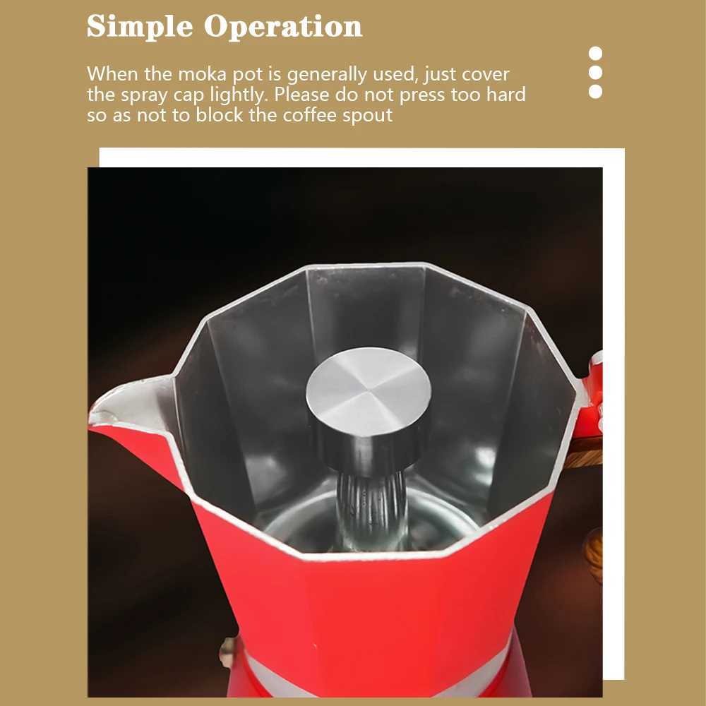 Stainless Steel Moka Pot Stovetop Splashproof Valve Moka Pot Splashproof Cover Splash Cap resso Coffee Maker Accessories Y251020