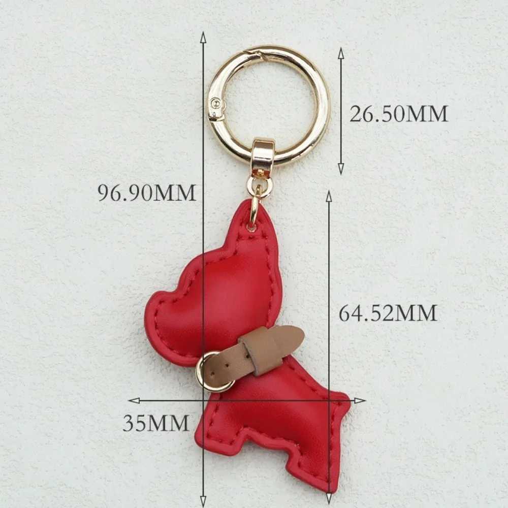 Lovely French Bulldog Keychain Animal Dog Cartoon PU Leather Dog Hanger Cute Puppy Fashion Bulldog Bag Pendant Women W251021