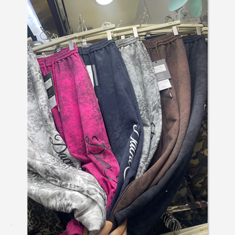 2025 American retro leopard print luxury pants with personalized dance fashion designer pants, tie, autumn and winter new dyeing curved knife casual p