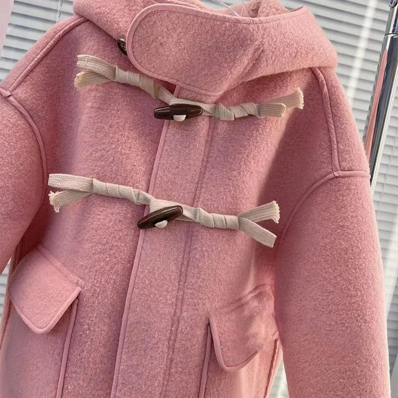 Girls Kids Coat Jacket Cotton Woolen Pink Warm Plus Thicken Velvet Winter Overcoat Childrens Clothing 251017