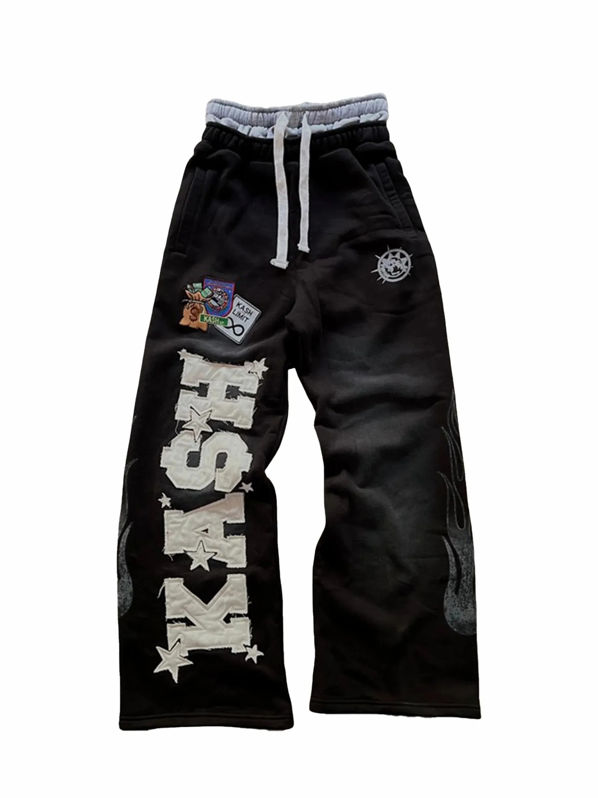 American Retro Sports Pants Tshirt Two Piece Set Y2K Sportswear Mens Womens Letter Embroidery Baggy Casual Pants Tops Suit 251021