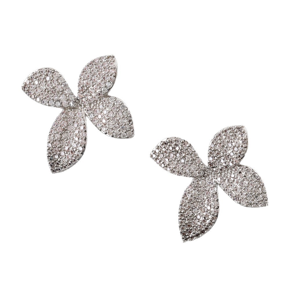 Designer earrings Bohemian classic style small leaf earrings colorful zircon inlay exquisite fashion and versatile temperament free shipping diamond e