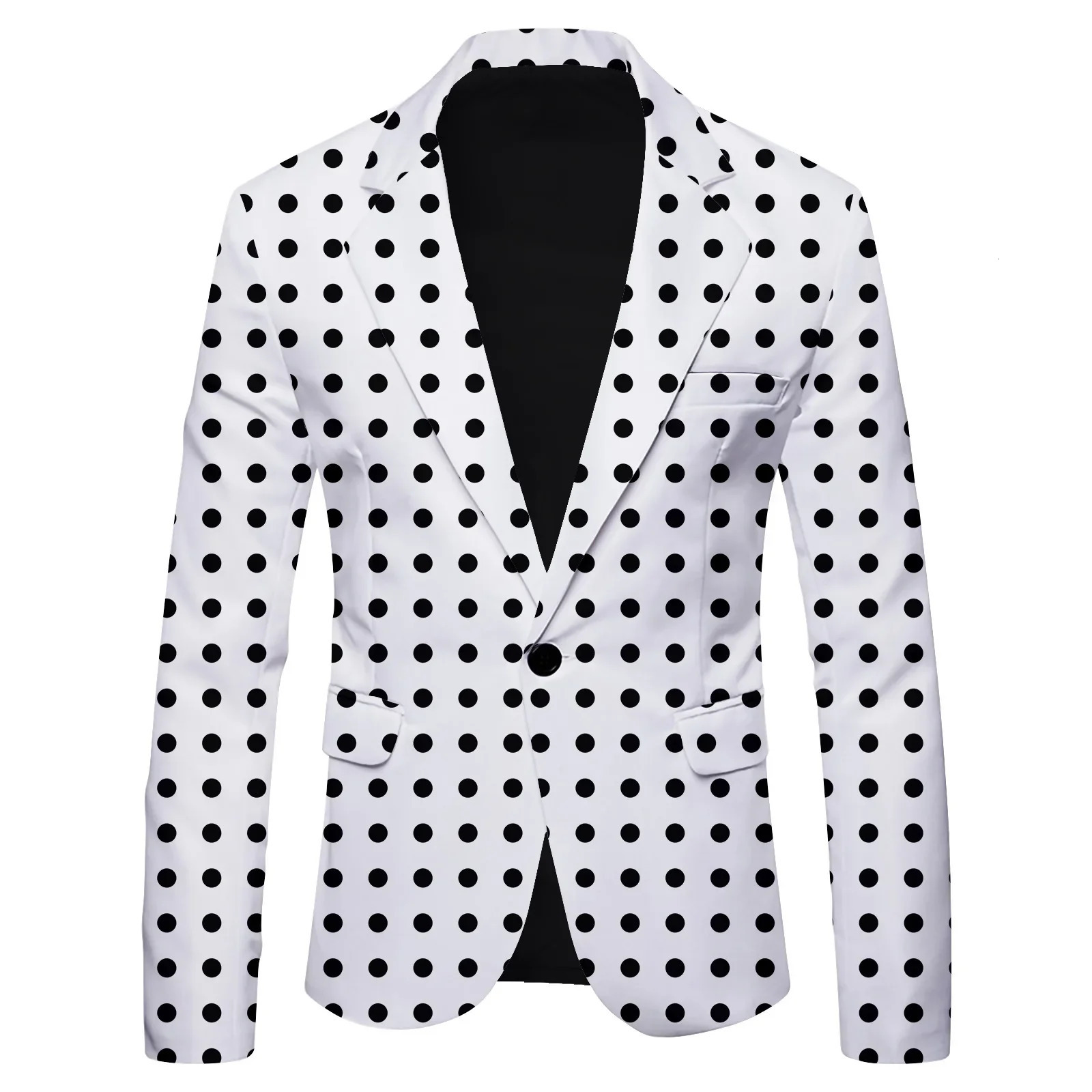 HOO 2025 Mens Polka Dot Print Leisure blazer Jacket British Fashion SlimFitting blazer Pattern Customization 251021