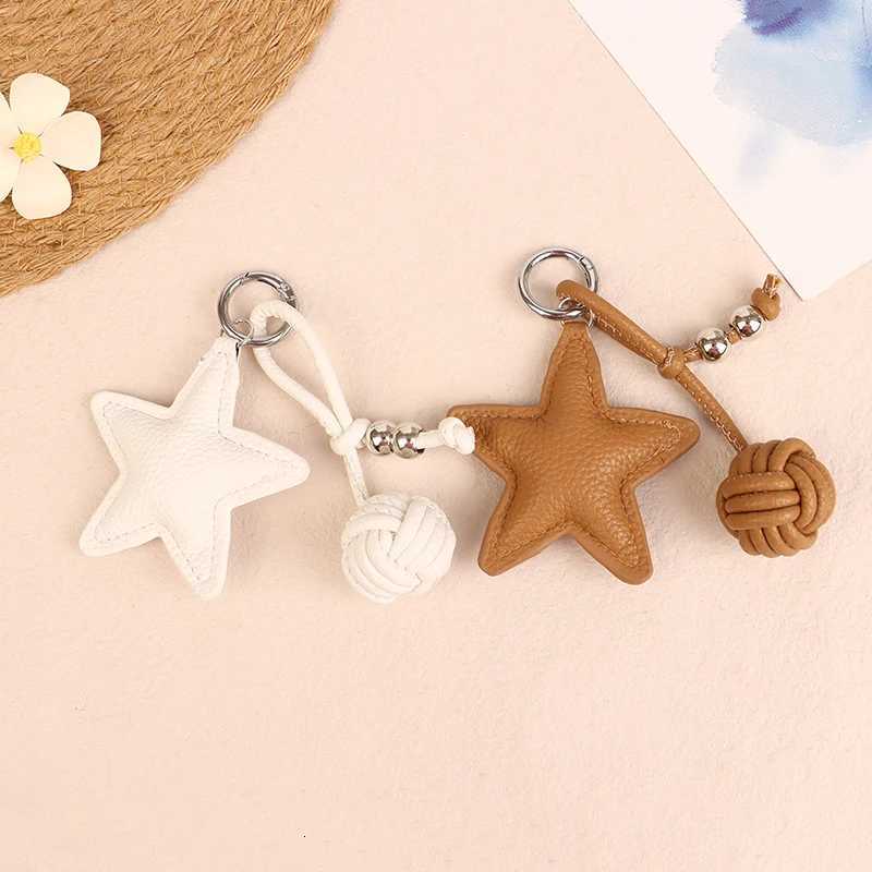 Fashion PU Leather Star Keychain Fivepointed Star Keyring Pendant Women Bag Charms Versatile Handbag Hanging Decoration W251021