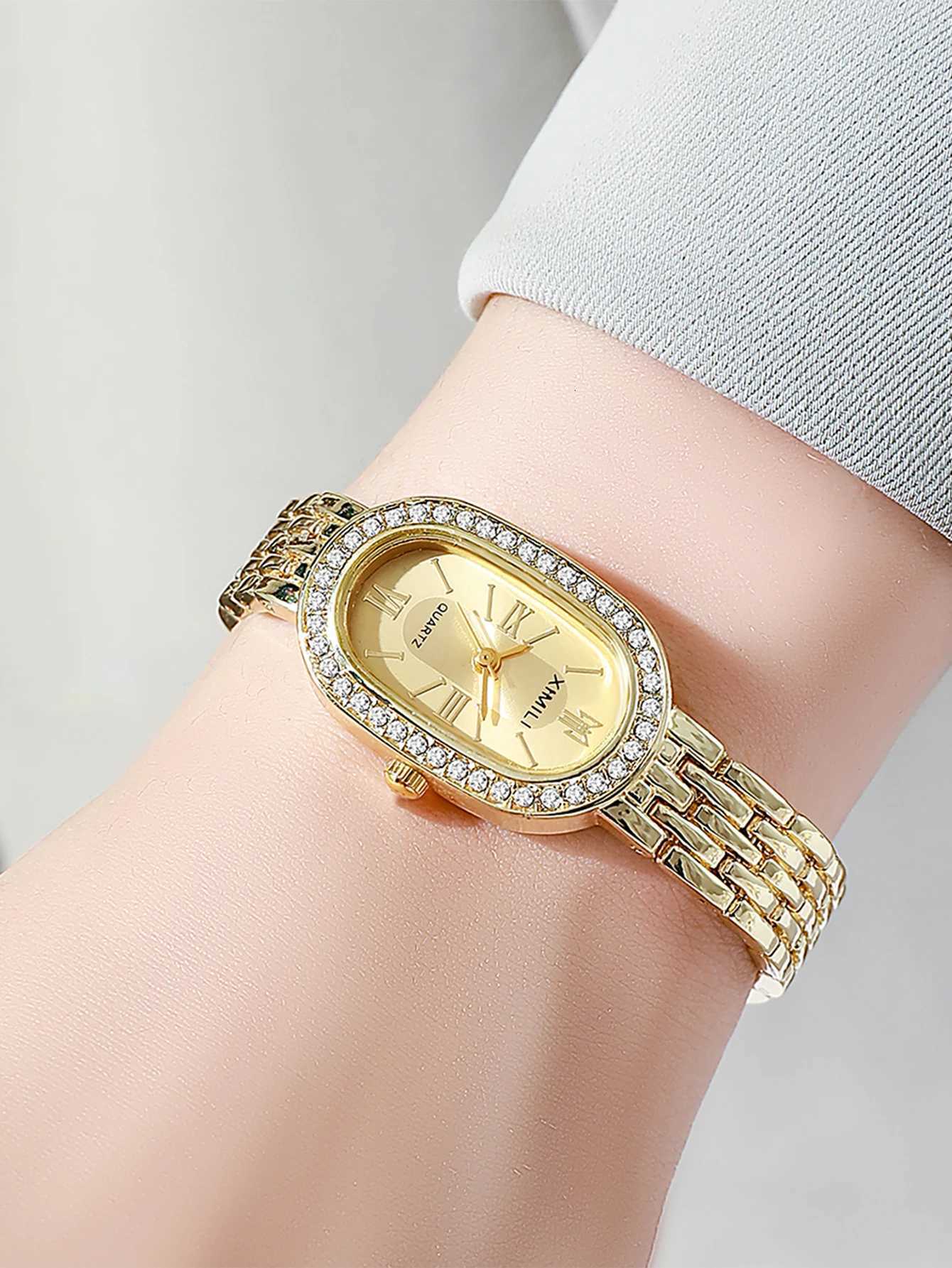 Metallic Roman Numerals Fashion Luxury Ladies Quartz for Christmas Halloween Holiday GiftsXJ251021