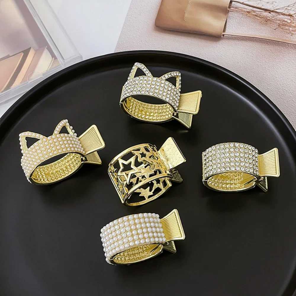 2023 New Pearl Rhinestone Hair Claws Girl High Ponytail Clip Fixed pin Claw Advanced Sense accessories HeadwearW254021