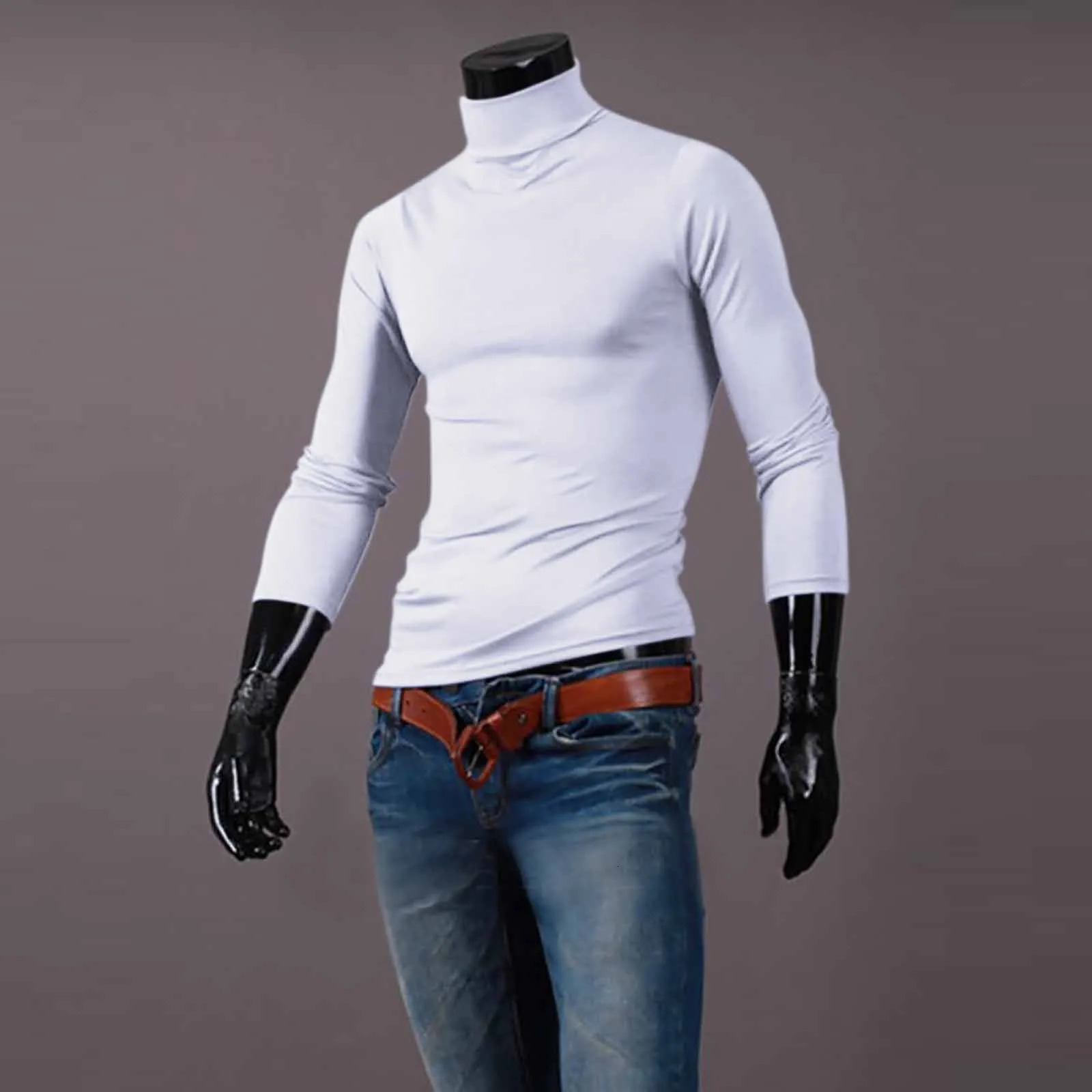 Mens handsome half turtleneck bottom shirt gentle and comfortable suitable for autumn winter senior undershirt 251021