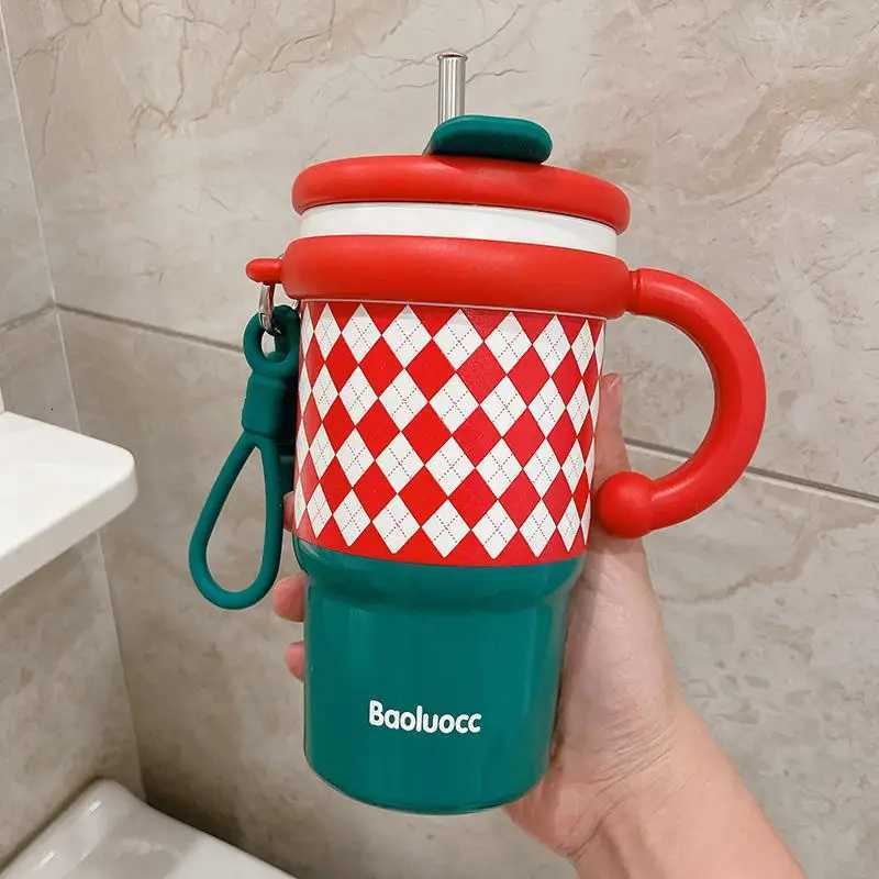 Portable Stainl Steel Coffee Insated g Large Capaci St Handle King Cup High Aesthetic Value for Girls Y251021