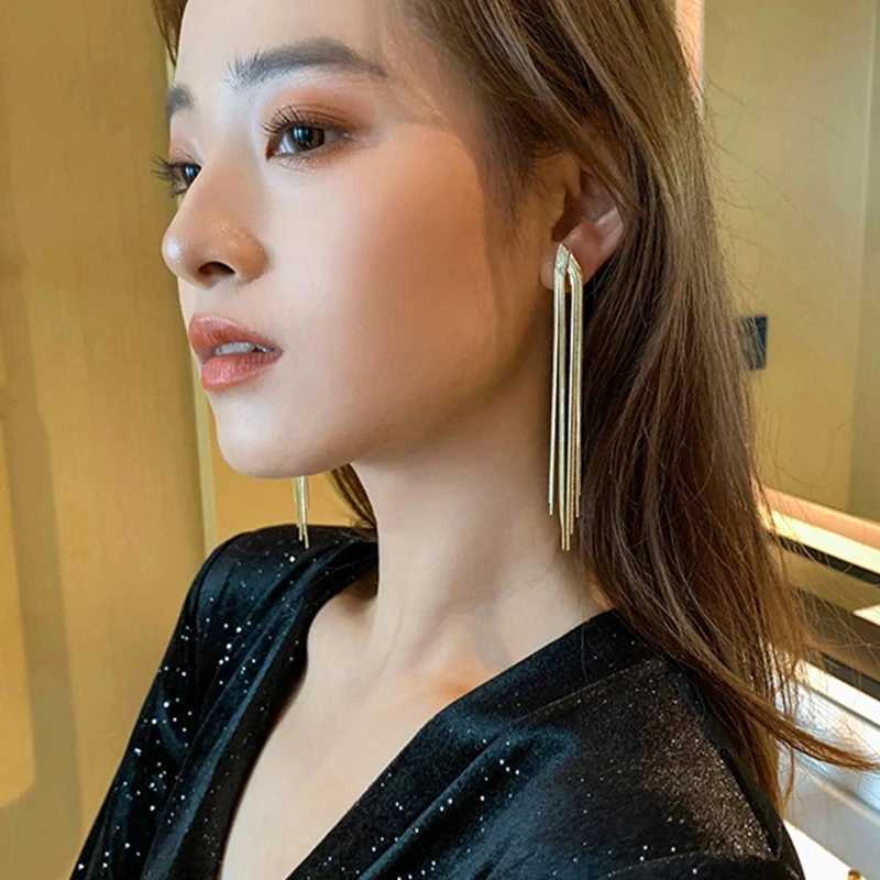 New Luxury Long Tassel Clip on Earrings for Women Bridal Earrings Party Wedding Ear Clips Jewelry Gifts J251021