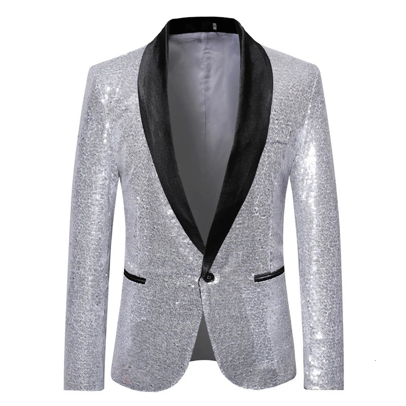Men Slim Highquality Blazer Sequins Decoration Hosts Stage Blazer Single Button Fashion Mens Clothing Homme Singers Clothing 251021