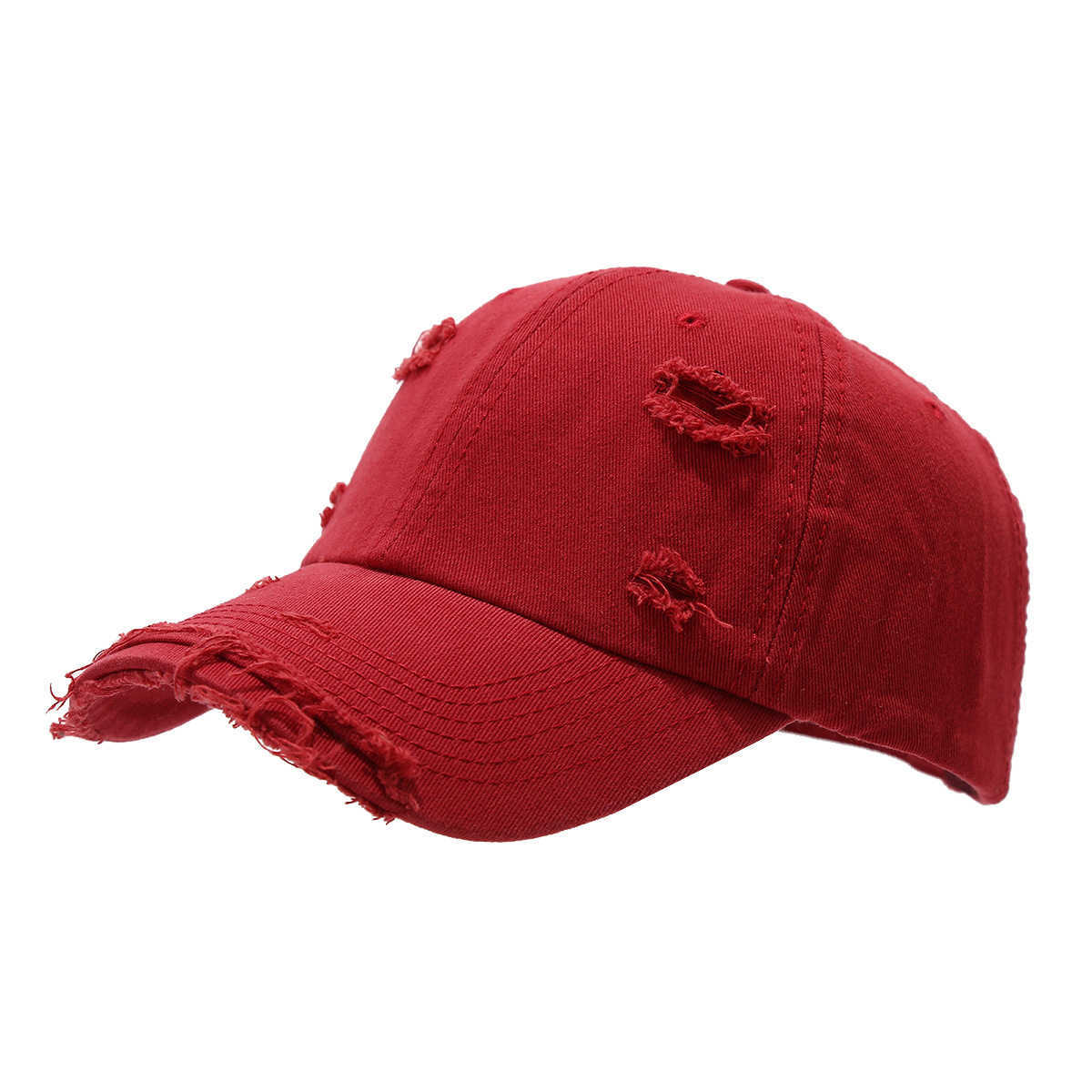 Fashion Distressed Cotton Baseball Cap Unisex Trendy Vintage Plain Duckbill Cap Hat Trend H251020