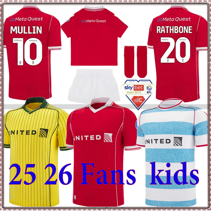 25 26 Wrexham Soccer Jerseys S. Boden F. Takyi P. Rutherford S. Wedgbury Allsopp Ashcroft 2025 Home Football Shirt MEN KIDS Kits Full Set DAVIES YOUNG MULLIN CANNON