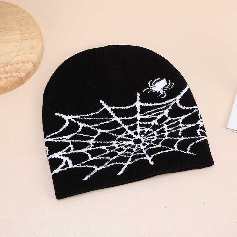 Spider Web Jacquard Knitted Hat Unisex Trendy Hat Hiphop Style Hat Autumn Winter Outdoor Warm Hat H251020