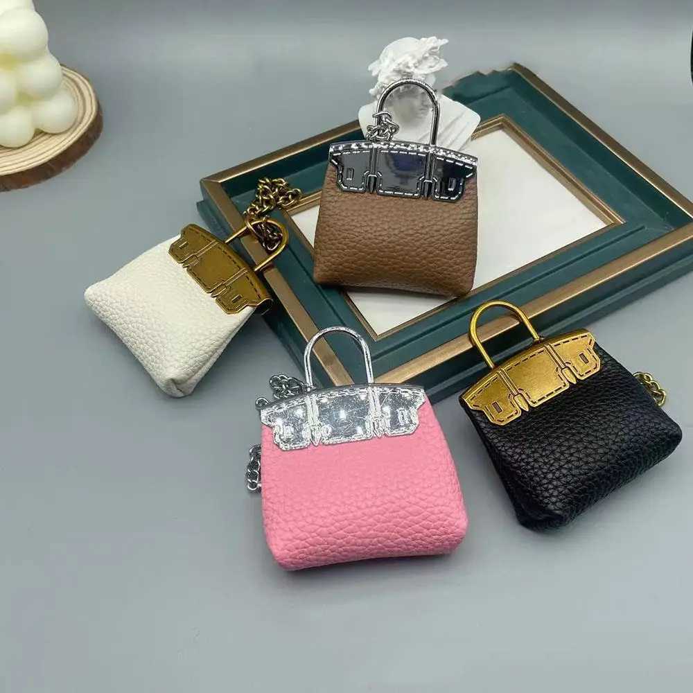 2025 New Fashion Mini Cute Bag Pendant Car Keyring Leather Earphone Lipstick Key Bag Keychain Metal Chain Bag Decoration Gifts W251021