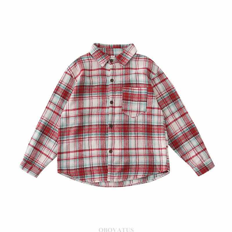 Family Daily Wear Shirt Costume Parents and Children Family Look Long Sleeve Plaid Blouse 2025 Causal Family Matching Outfits L251021IAE1
