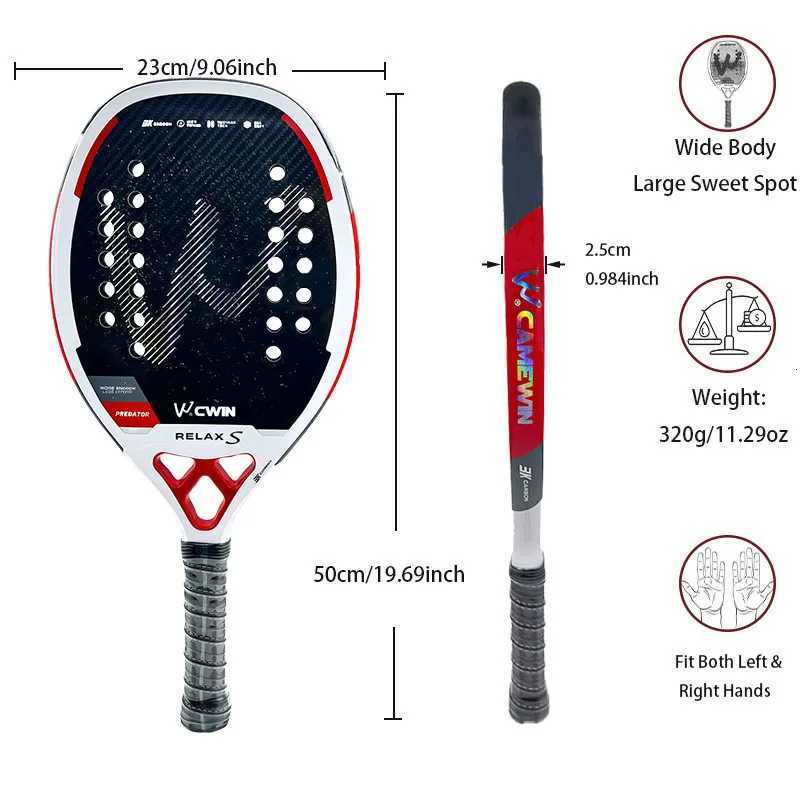 Cwin 2025 Beach Tennis 3K Full Carbon Fiber Rude Face Feminino Raquete Beach Tennis Carbon Frame Professional Masculina W251021