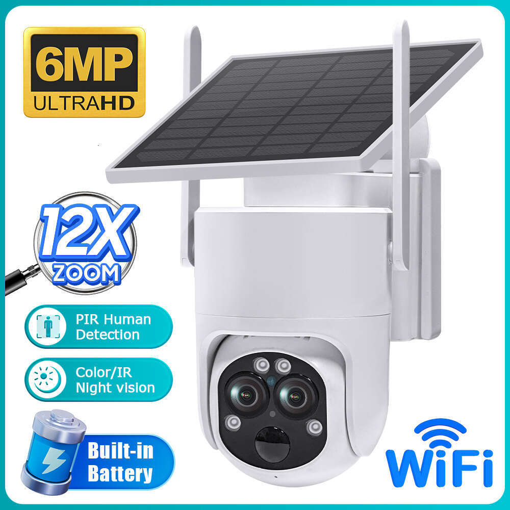 Solar 4G 12X ZOOM Low Power Consumption Binocular Zoom Wifi Outdoor Camera