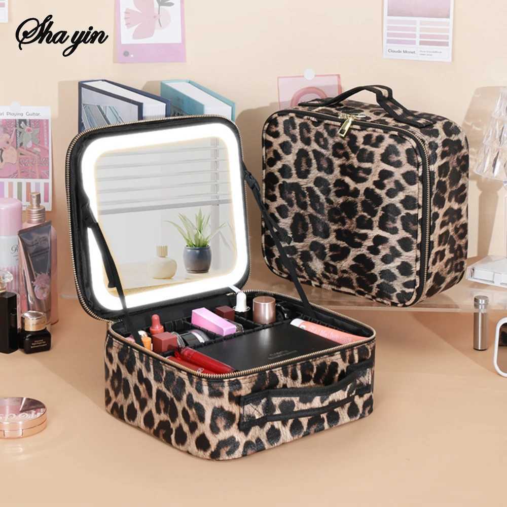 Makeup Bag with Light up Mirror Travel Makeup Case with Mirror and Lights Lighted Cosmetic Train Case with 3 Color Settings MW251021