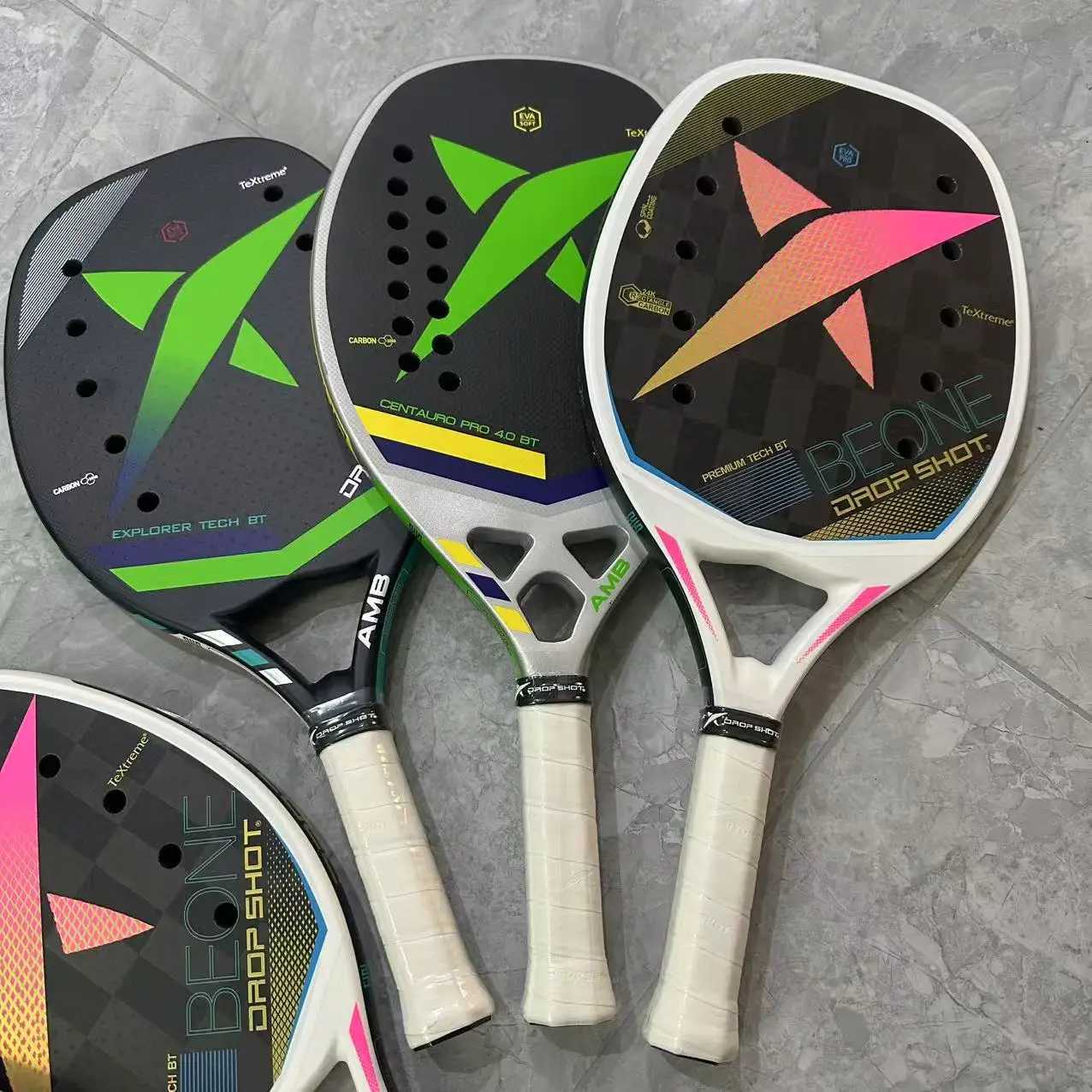 Beach Tennis Racket 3K Full Carbon Fiber Rough Surface Interlayer EVA Foam Opening or Hole in A Utensil W251021