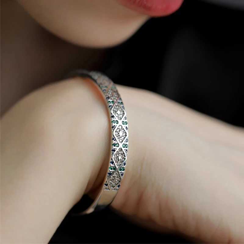 Foxanry Vintage Punk Cuff Bracelet for Women Couples New Fashion Creative Design Sparkling Zircons Wedding Bride Jewelry Gifts J251021