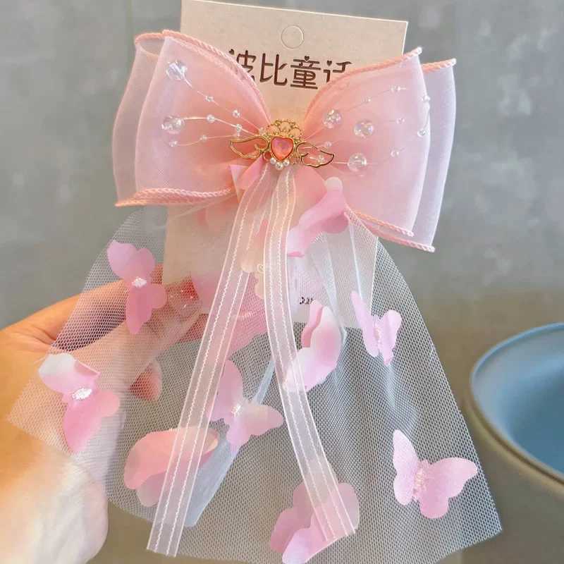 1PC New Princess Gradient Butterfly Bow Cute Girls Hairpins Children Headwear Hairgrip Hair Clips Barrettes Hair AccessoriesW254021