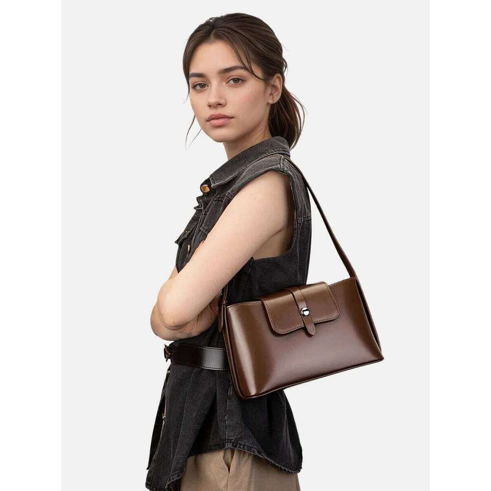 Underarm Women's Genuine Leather-Feel Shoulder Fashionable Versatile Crossbody Bag Soft 251021