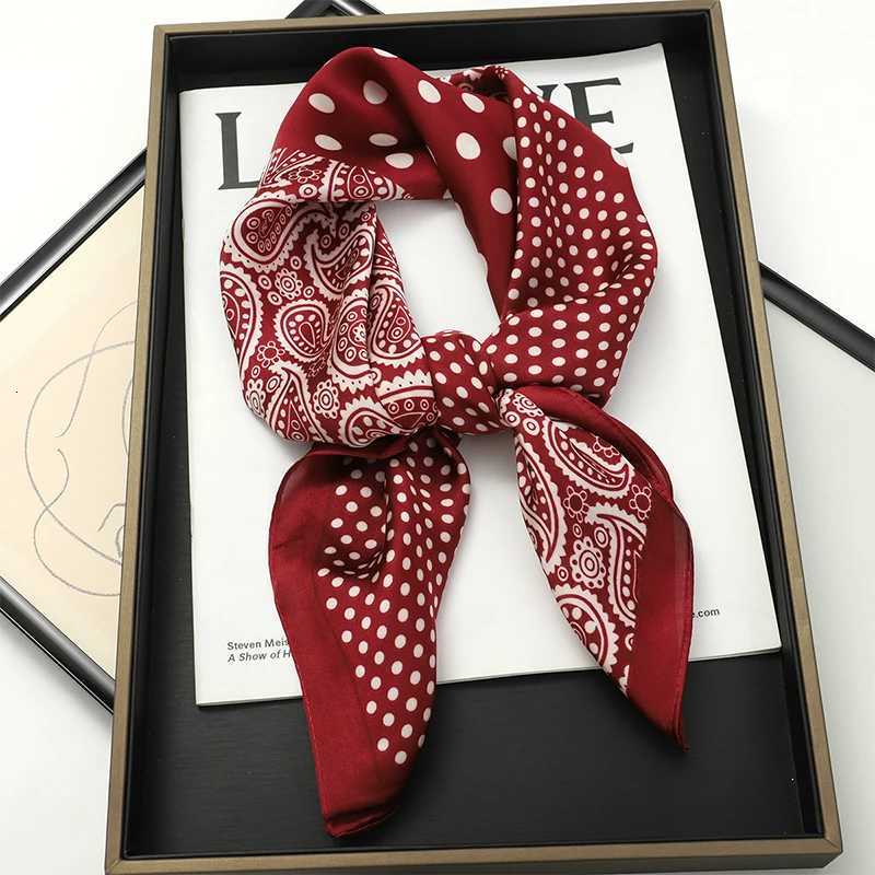 Luxury Polka Dot Silk Square Scarf Wen Hijab Hair Bands Neckerchi Fa Satin Shawl Ribbon band Fashion Wraps BandanaW251021