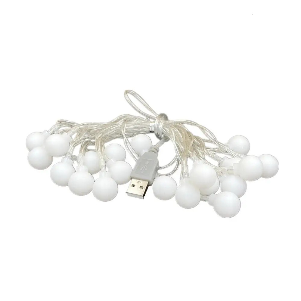 6M 10M USB Power 204080Ball LED String Lights Garland Lights Outdoor Lamp Wedding Garden Fairy Lights Christmas Decoration 251021