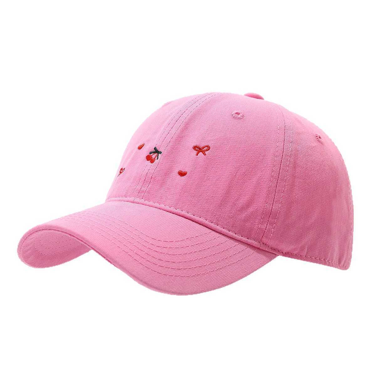 Artistic Fresh Fashion Baseball Cap for Women Trendy Cherry Bow Heart Pattern Duckbill Cap H251020