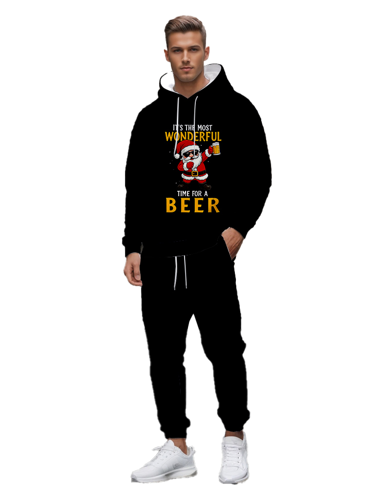 Men's Ankle-Length Knitted Hoodie Casual Outdoor Polyester T-Shirt Long Sleeve Adjustable Drawstring Hood Autumn Wear - LMWY00188