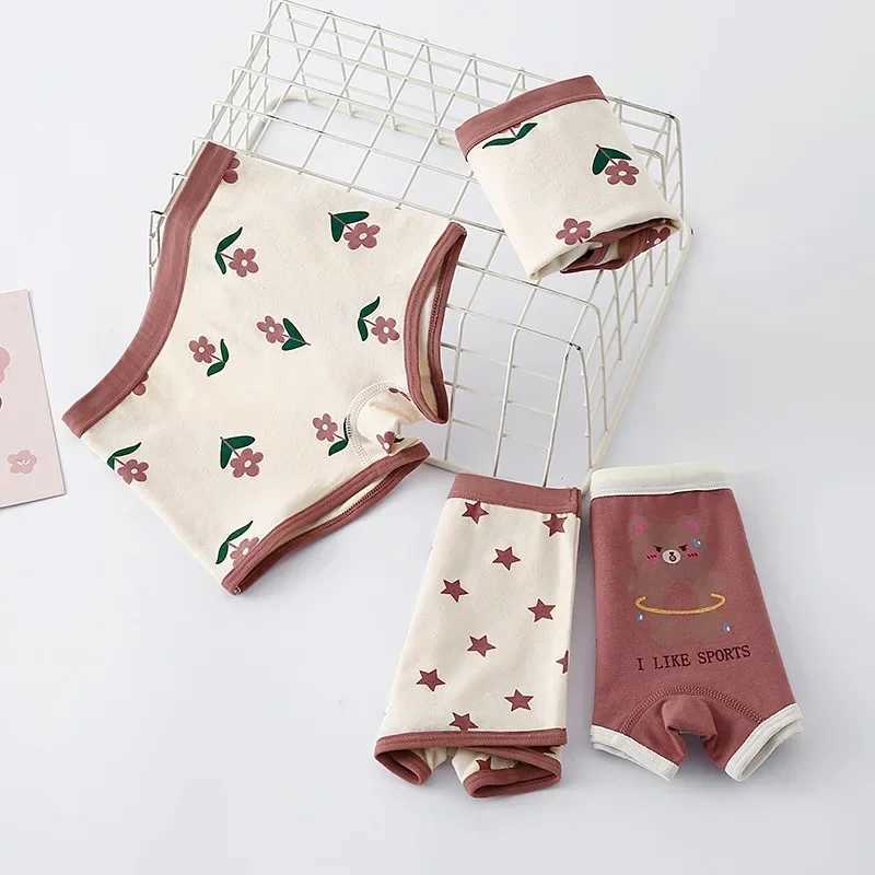 HoneyCherry New Girls Underpants Cotton Boxer Childrens Triangle Shorts Baby Plaid Cute Three Pack Baby Girl Panties J251021