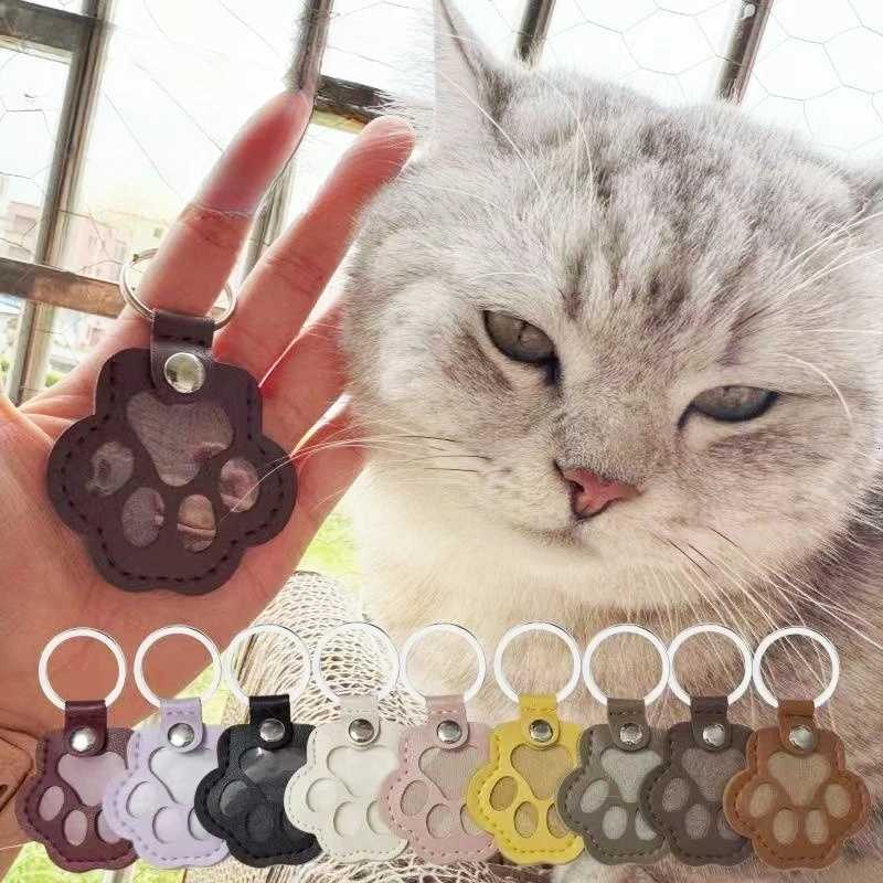 Exquisite Cute Cat Claw Keychain Creative Puppy Pet Hair Storage Bag Keyring PU Leather Dogs Paw Pendant Hanging Accessory W251021