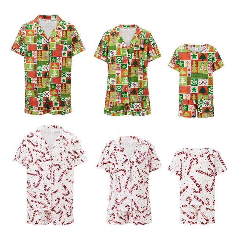 Matching Family Christmas Pajamas Short Sleeve Tops and Shorts Set for Family Couples Adult Kids Sleepwear L251021FYDR