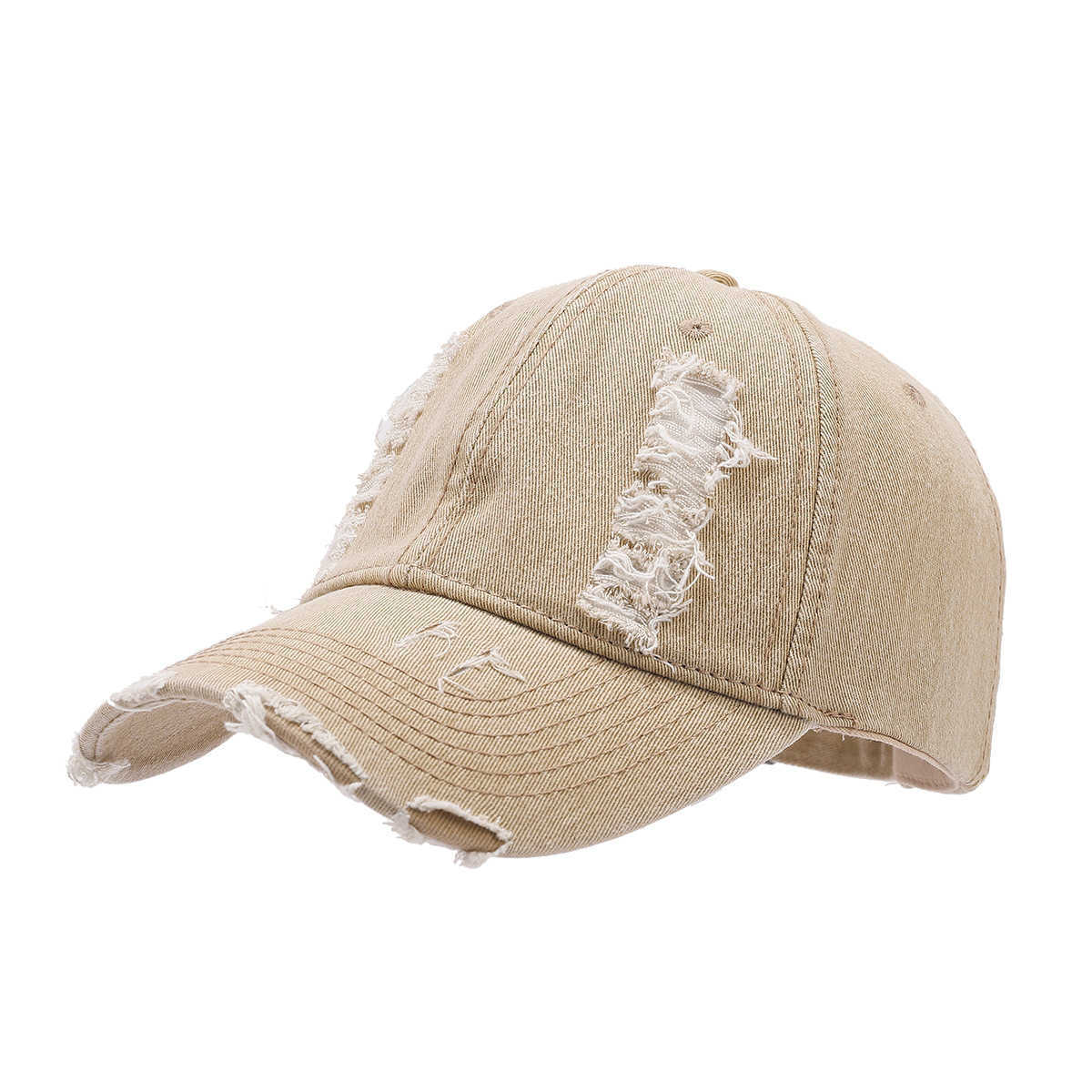 Denim Baseball Cap for Men Washed Distressed Couples Versatile Fashionable Duckbill Cap for Women Unique Sunshade Hat H251020