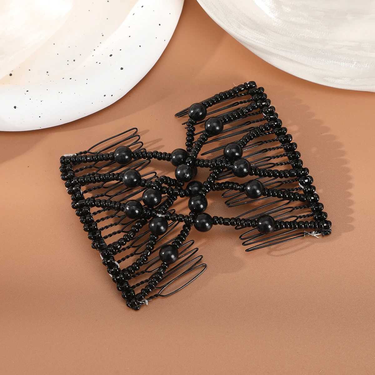 Pearl Plate Hair DoubleRow Comb Hair Comb Large Temperament Hairpin Clip Fixed Hair Hairpin Female Back Of The Head HeadwearW254021