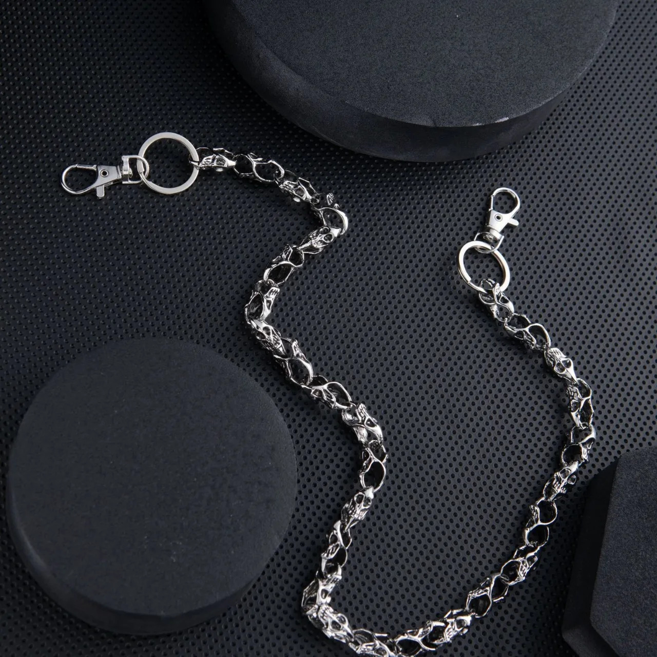 Punk dice motorcycle style Pants chain Bicycle chain spring skeleton waist chain decoration 251021