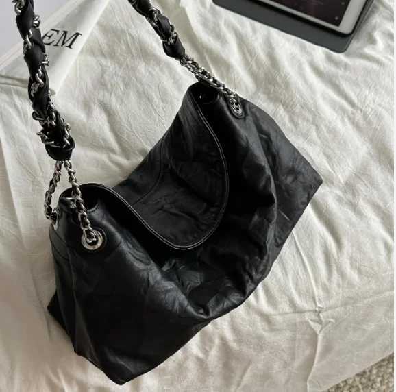 JIAERDI High Street Black Shoulder Bags Purse Women Sweet Cool Chain Leather Y2k Handbag Female Versatile Underarm Bag Hot Girls Z251018