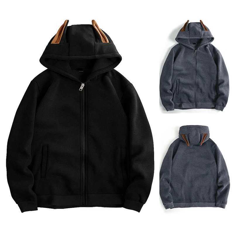 Mens Hoodies Shiny Hoodie Men Zip Up HipHop Male Hoody Men Dog Ear Cool Design Hooded Jacket H257 W251021