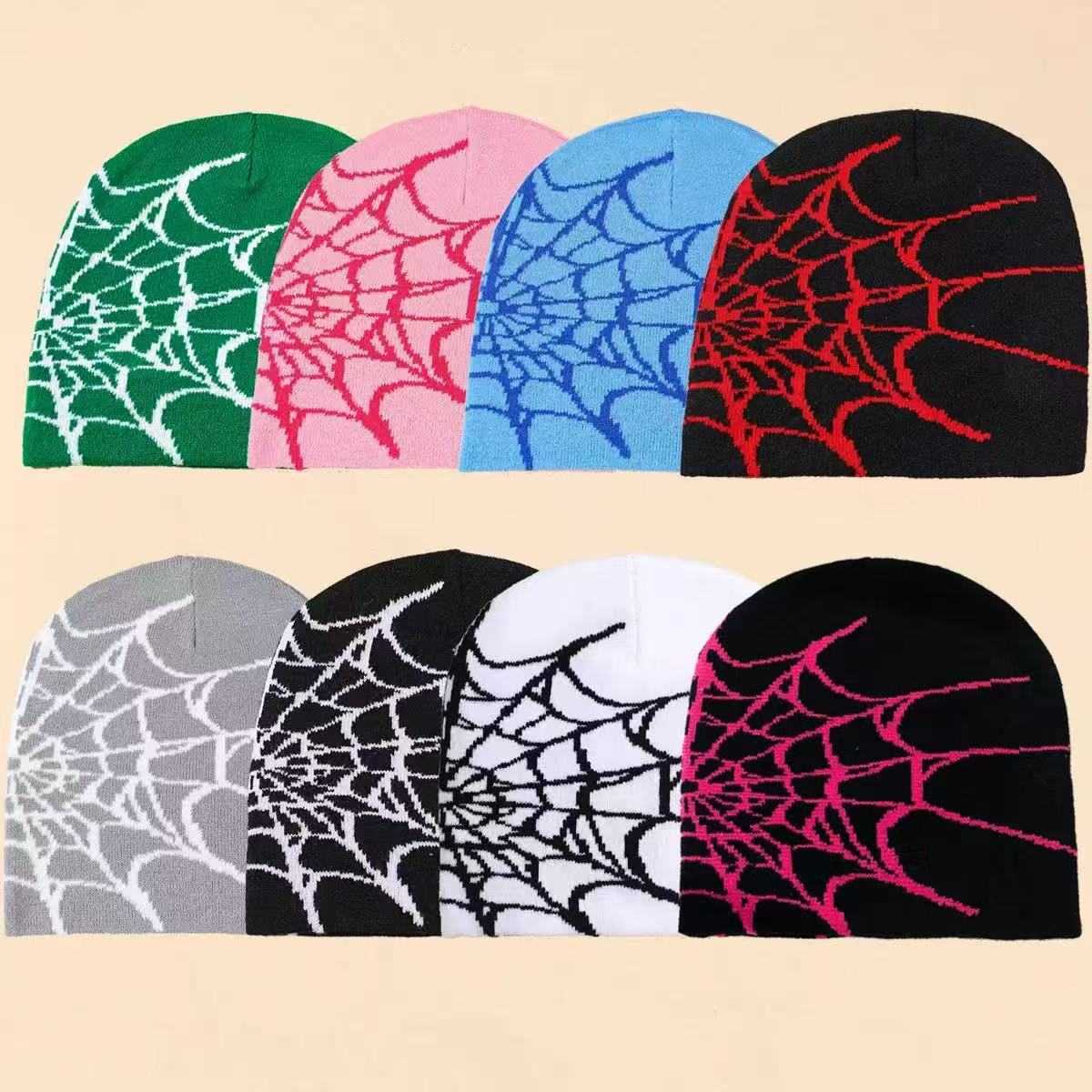 Autumn Winter Unisex Spider Web Knitted Hat Warm Beanie Trendy Hat Versatile Beanie H251020